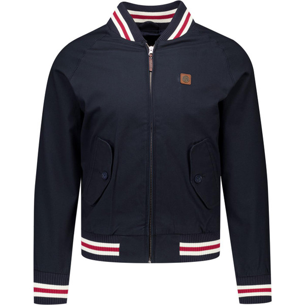 Trojan Records Clothing Mens Classic Tipped 60s Mod Zip Monkey Jacket in Navy