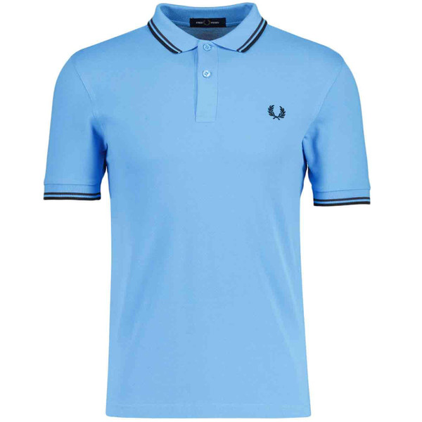 Fred Perry M3600 Twin Tipped Polo Shirt in Soft Blue M3600 W93