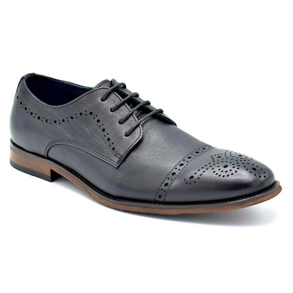 Paolo Vandini Templeton Men's Derby Brogues in Black Leather