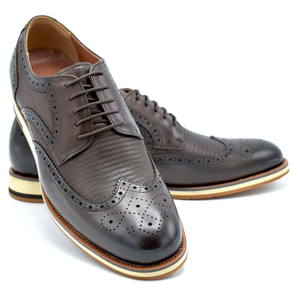Paolo Vandini Tilston Mens Casual Brogue Shoes in Coffee Brown - Above View