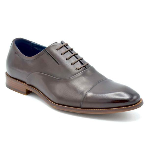 Paolo Vandini Turret Men's Smart Retro Toe Cap Oxford Shoes in Coffee Brown Leather