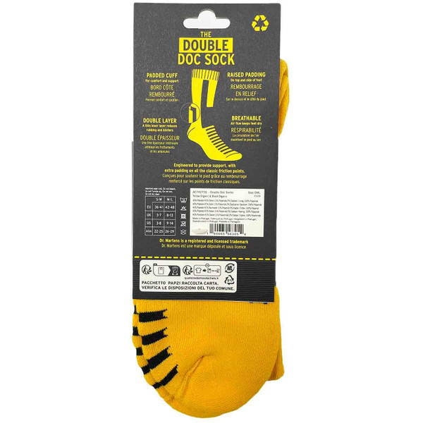 Dr Martens Double Doc Socks in Yellow and Black AC742756