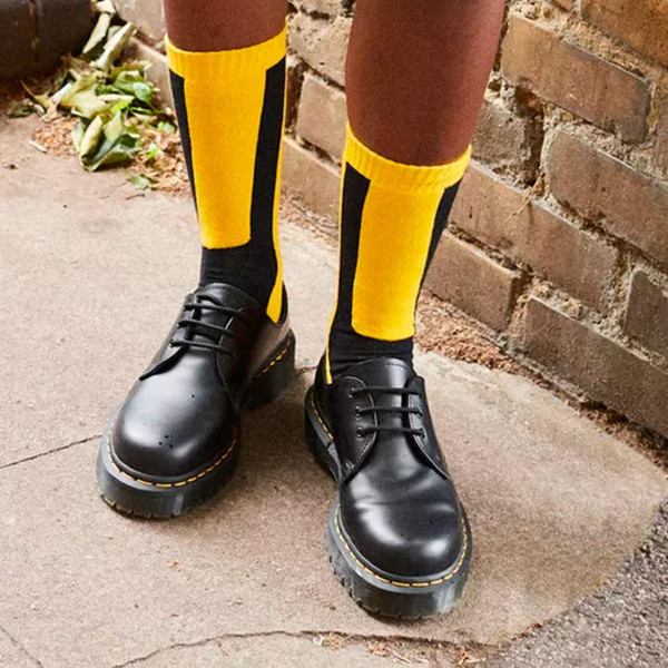 Dr Martens Women's AC742756 Double Doc Socks in Yellow/Black