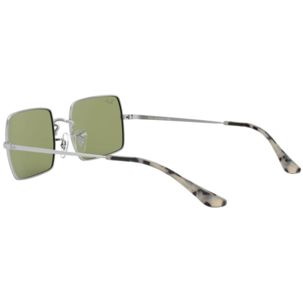 Ray-Ban RB1969 1960s Mod Rectangle Sunglasses in Silver/Bottle Green