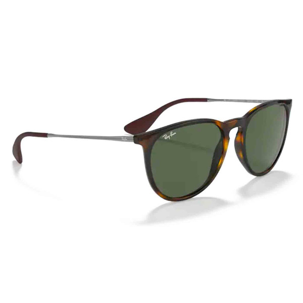 Erika Ray-Ban Retro Wayfarer Thin Frame Sunglasses in Light Havana with Green Lens