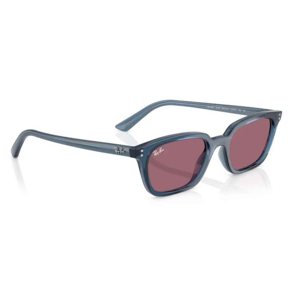 Ray-Ban Zaya Bio-Based Retro Wayfarer Sunglasses in Light Blue - Front Angled View