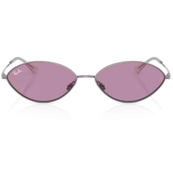 Ray-Ban Kai Retro Oval-Round Frame Sunglasses in Gunmetal and Dark Violet - Front View