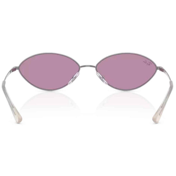 Ray-Ban Kai Retro Oval-Round Frame Sunglasses in Gunmetal and Dark Violet - Back View