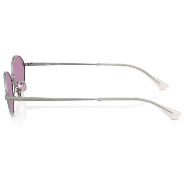 Ray-Ban Kai Retro Oval-Round Frame Sunglasses in Gunmetal and Dark Violet - Side View