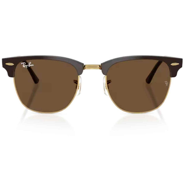 Ray-Ban Clubmaster Retro 60s Icons Sunglasses in Brown and Gold - Front View