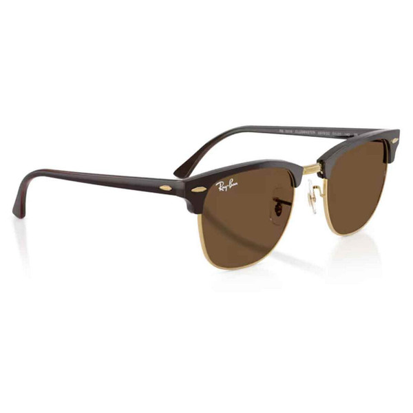 Ray-Ban Clubmaster Retro 60s Icons Sunglasses in Brown and Gold - Front Angled View