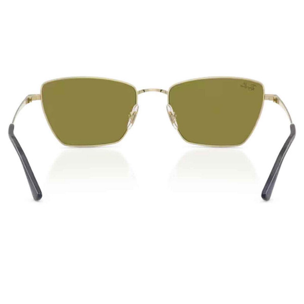 Ray-Ban RB3783 Retro 70s Hexagonal Square Frame Sunglasses in Pale Gold with Green Lens - Front Angled View