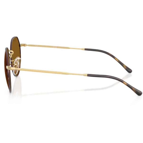 Ray-Ban Jack Retro 70s Aviator Round Sunglasses in Matt Havana on Matt Arista Gold - Side View