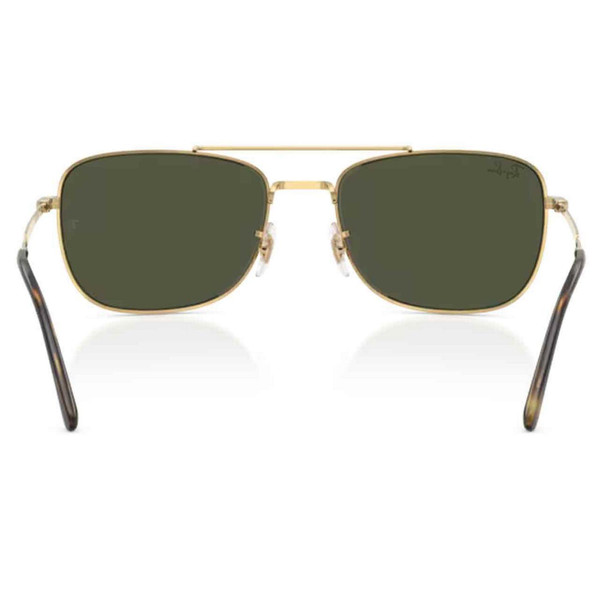 Ray-Ban RB3755 Retro 70s Aviator Sunglasses in Arista Gold and Green - Back View