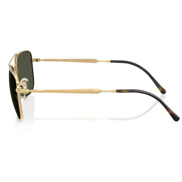 Ray-Ban RB3755 Retro 70s Aviator Sunglasses in Arista Gold and Green - Side View