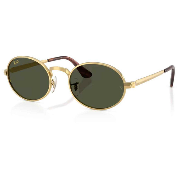 Ray-Ban ASAP Rocky Retro Oval Round Metal Frame Sunglasses in Arista Gold and Green
