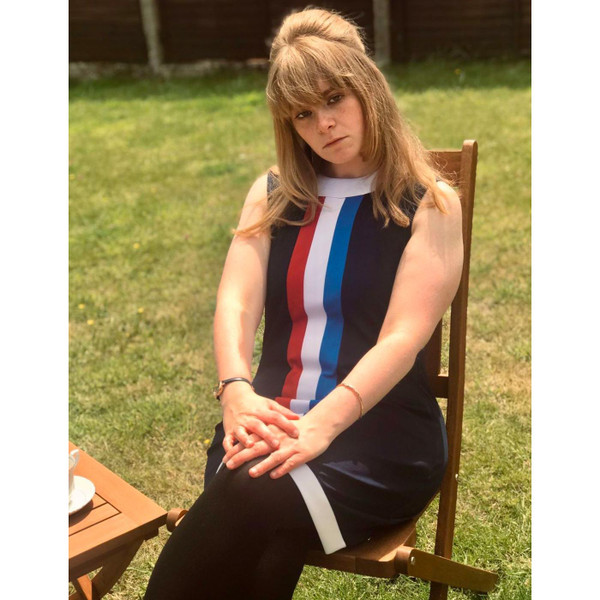 Madcap England Polly 1960s Mod Stripe Front Mini Dress