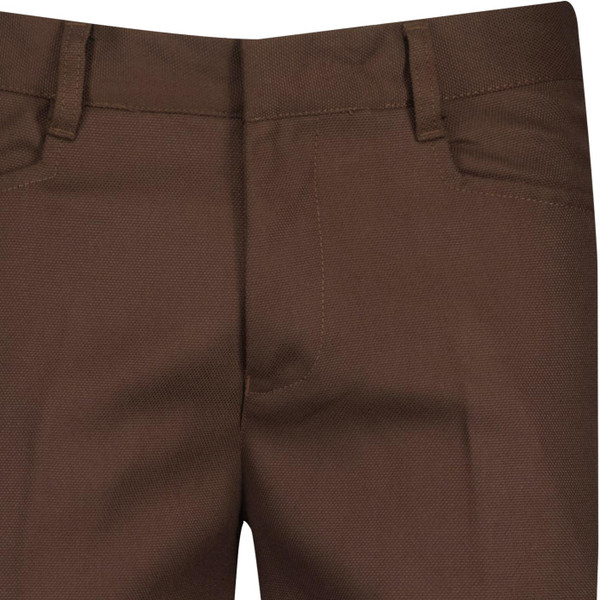 Madcap England Logan Bootcut 60s Mod Hopsack Bootcut Trousers in Chocolate Brown