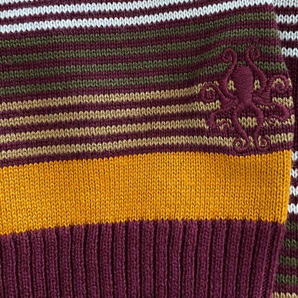 Madcap England Capitol Stripe Retro Knitted T-shirt in Zinfandel - Octopus View
