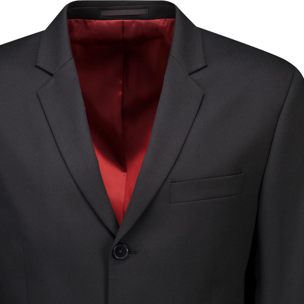 Merc London Mens Plain Black Mod Suit 3 Button Jacket in Black