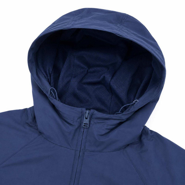 Zip Detail on the Fred Perry Hooded Shell Jacket in French Navy