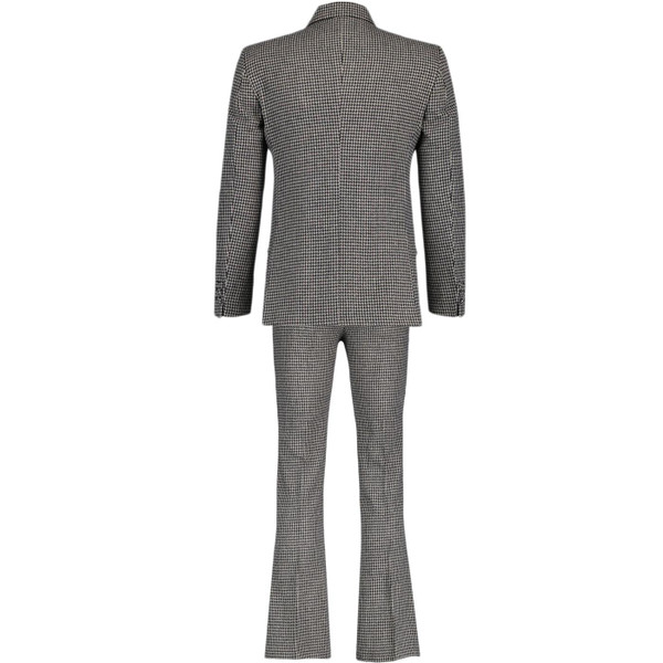 Madcap England Dylan Retro 1970s Dogtooth Brushed Wool Blend Suit with Flared Trousers in Atmosphere
