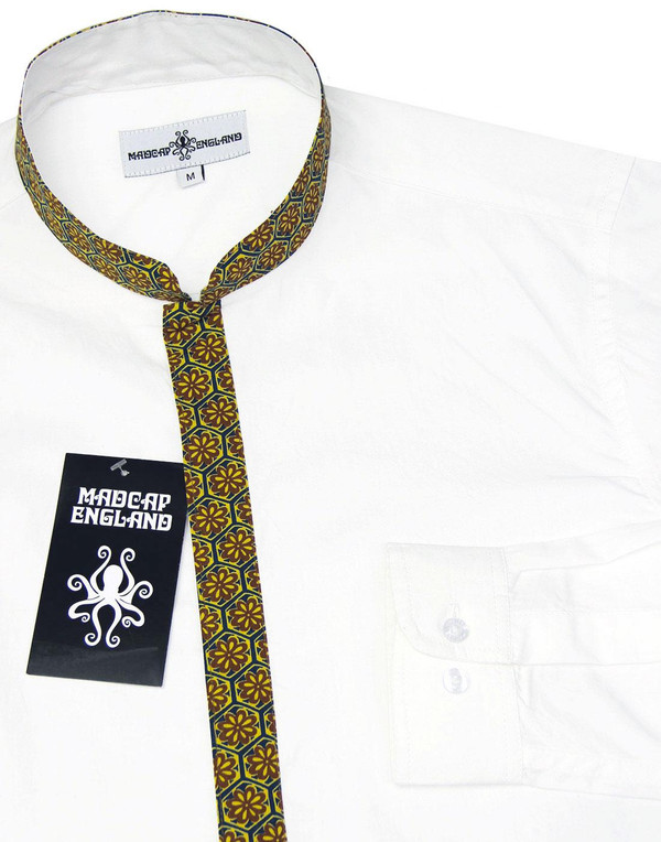 madcap england azimuth floral trim grandad shirt