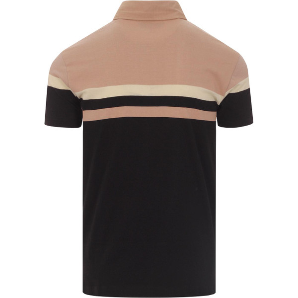 madcap england mens chest stripes jersey polo tshirt black