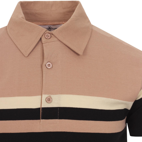 madcap england mens chest stripes jersey polo tshirt black