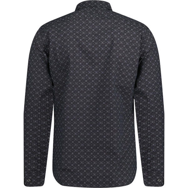 french connection mens dotted floral print long sleeves shirt black
