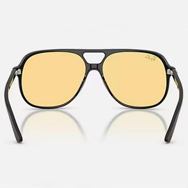 Ray-Ban Bill Summer Capsule Aviator Sunglasses in Polished Black / Solid Yellow - Back View