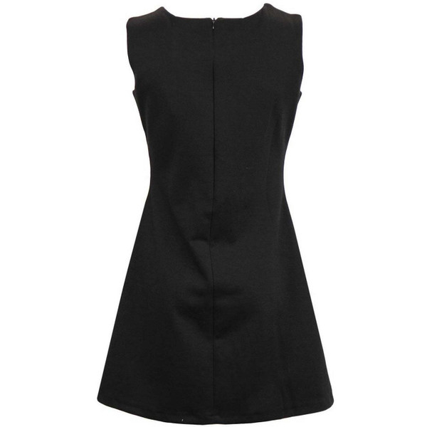 Madcap England Golightly black and white mini dress back view on mannequin