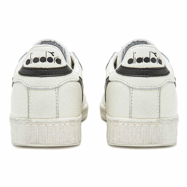 Diadora Game L Low Waxed Leather Retro 1980s Trainers in White/Black 501.178301