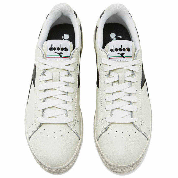 Diadora Game L Low Waxed Leather Men's Trainers in White/Black 501.178301
