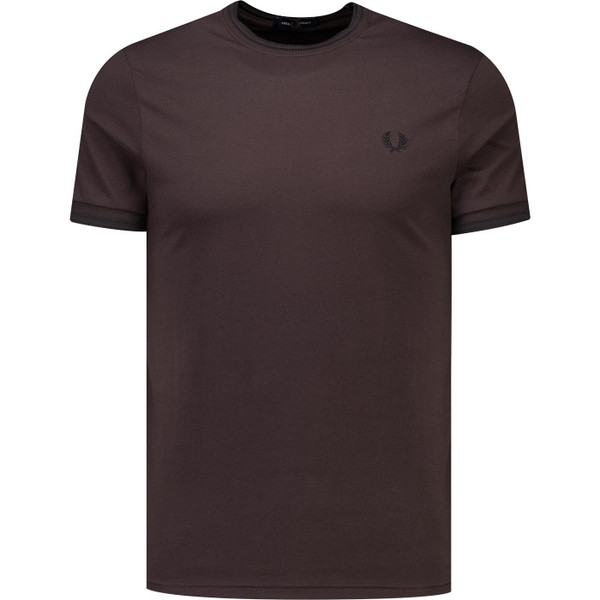 Fred Perry Mens M1588 Mod Twin Tipped T-Shirt in Brown