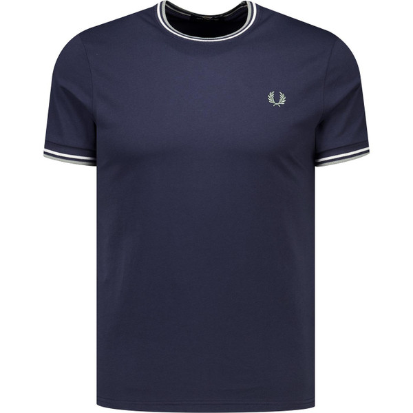 Fred Perry Mens M1588 Mod Twin Tipped T-Shirt in Airforce Blue