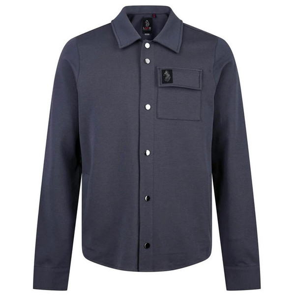 Luke 1977 Kingpin Premium Snap Stud Long Sleeve Shirt in Porpoise - Front Main