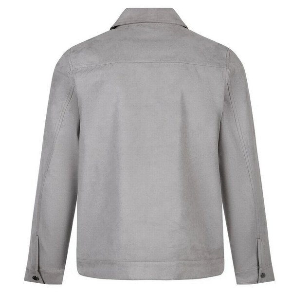 Luke 1977 Dax Faux Suede Premium Jacket in Concrete - Back Main