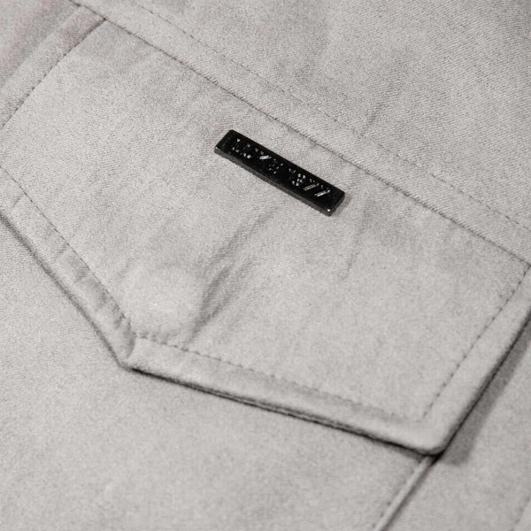 Luke 1977 Dax Faux Suede Premium Jacket in Concrete - Pocket Close Up