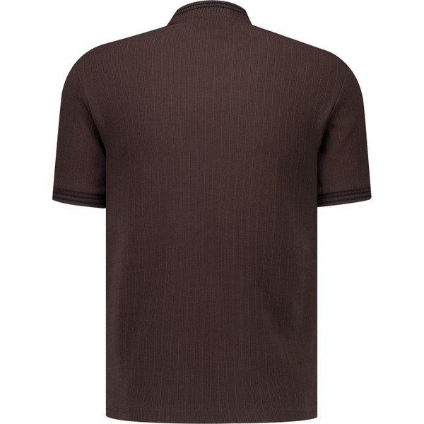 Fred Perry Mens Ribbed Jersey Tipped Tshirt in Rich Brown