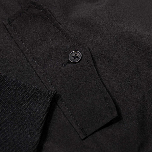 Luke 1977 Parry Funnel Neck Harrington Jacket in Black - Flap Pocket Close Up
