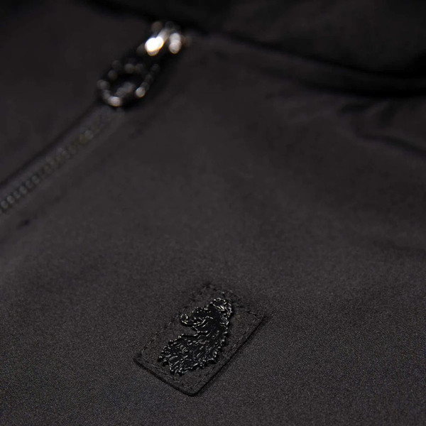 Luke 1977 Parry Funnel Neck Harrington Jacket in Black - Badge Close Up
