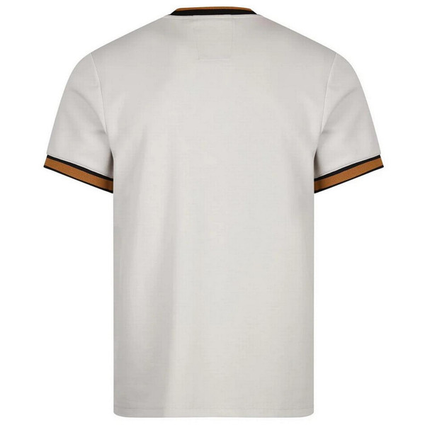 Luke 1977 Coron Honeycomb Stripe Pique T-shirt in Ice Grey - Back Main