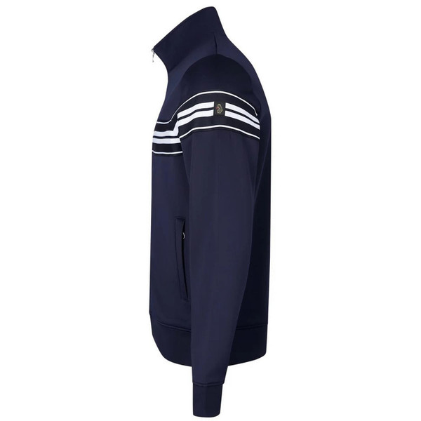 Luke 1977 Bonehead Tricot Zip Through Trim Tape Track Jacket in Dark Navy - Side View