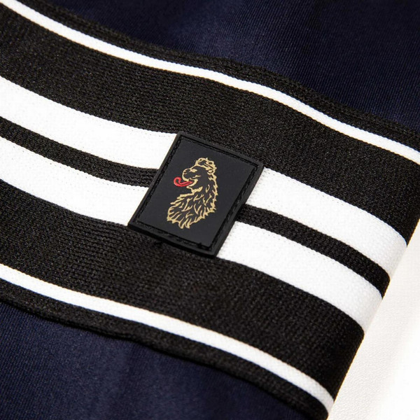 Luke 1977 Bonehead Tricot Zip Through Trim Tape Track Jacket in Dark Navy - Branding Close Up