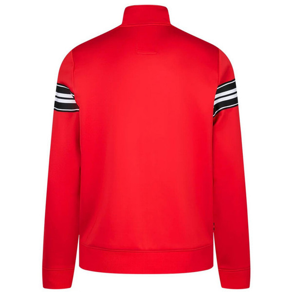 Luke 1977 Bonehead Tricot Zip Through Trim Tape Track Jacket in Red - Back Main