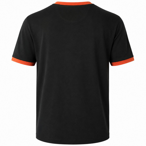 Trojan Helmet Logo Mod Target Ringer T-shirt in Black Back View