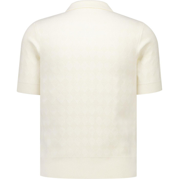 Fred Perry Mens Pointelle Knitted Mod Polo T-Shirt in Ecru