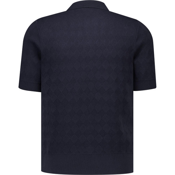 Fred Perry Mens Pointelle Knitted Mod Polo T-Shirt in Navy