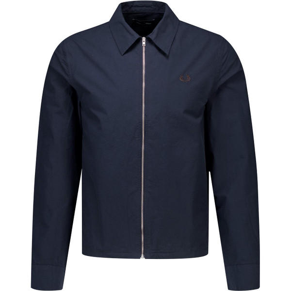 Fred Perry Mens Zip Poplin Overshirt in Navy
